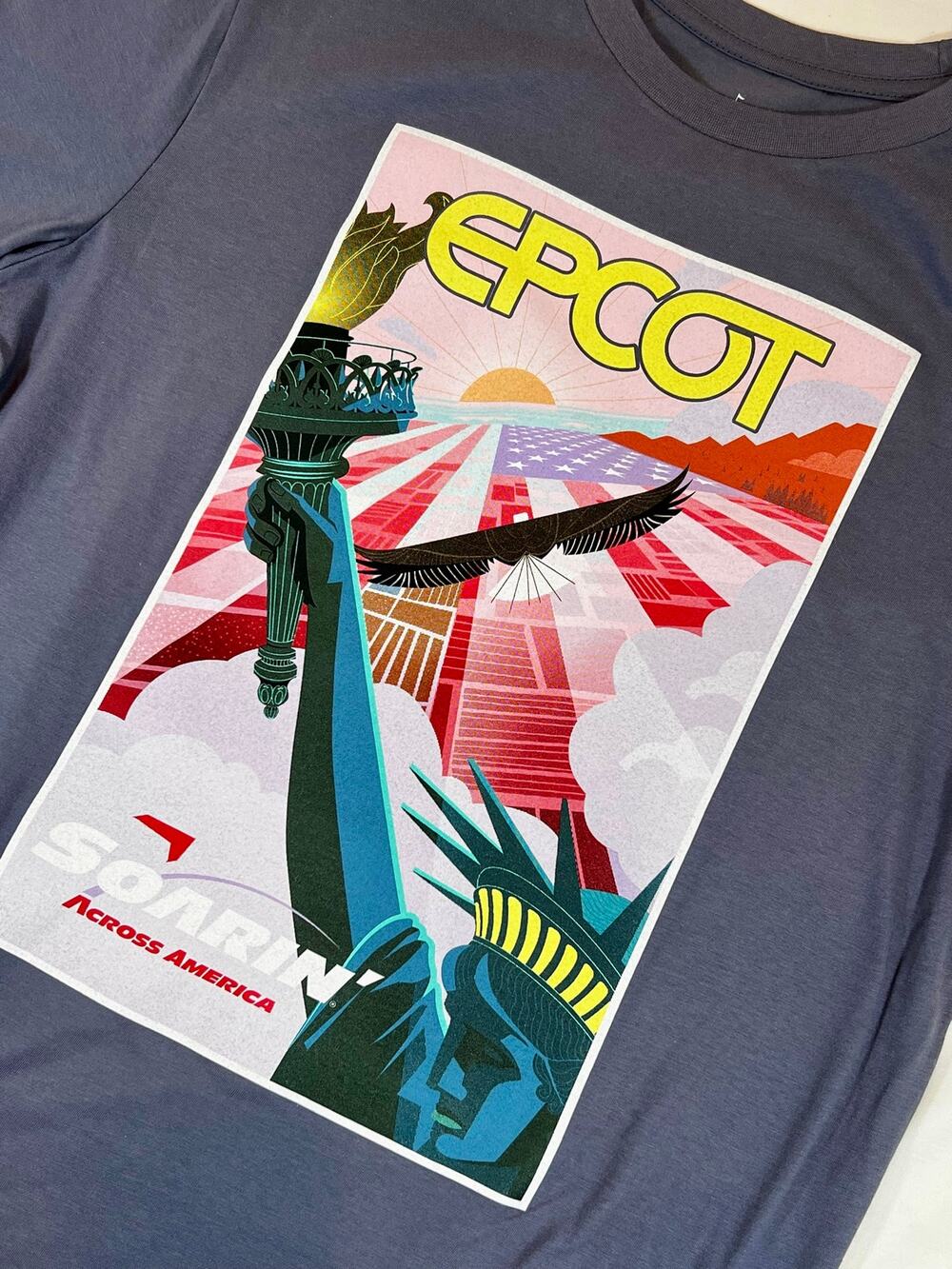Disney Parks EPCOT Soarin’ Across America Gray Adult Tee - NWT Medium